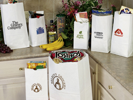 White Paper Grocery Bags Custom Printed
