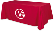 Printed Table Cover 1 Color On 6' Long Tablecloth.