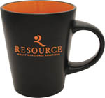 21385-12 oz. Orange Interior Noir Duo-Tone Mug
