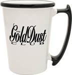 32382-14 oz White Kona Mug with Black Trim