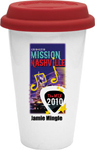 GA9976-Sublimated Double Wall Ceramic Cup w/Red Lid