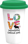 GA9979-Sublimated Double Wall Ceramic Cup w/Green Lid