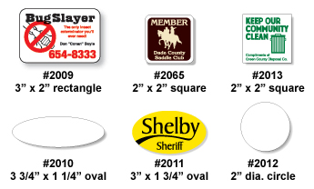 Small round and oval stickers.